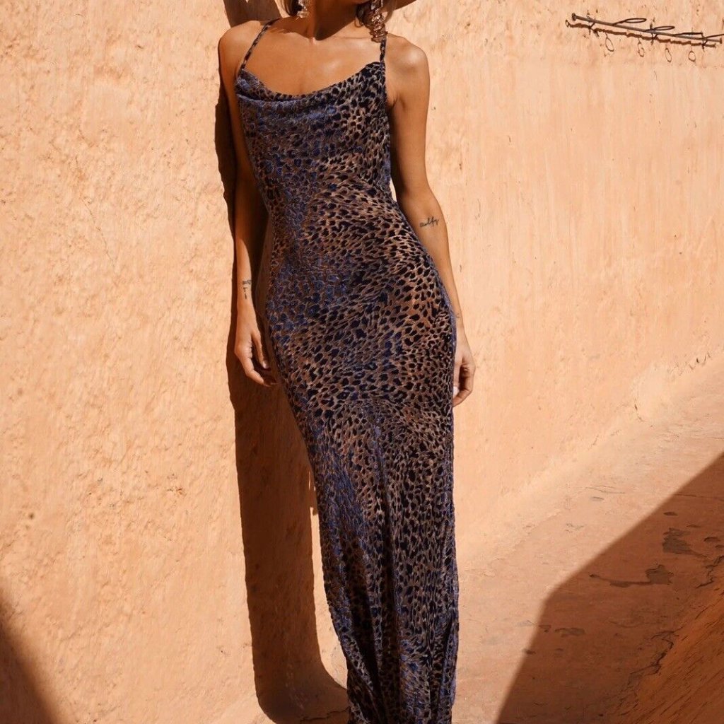 Rat & Boa Jasmine Animal Print Maxi Dress--Medium